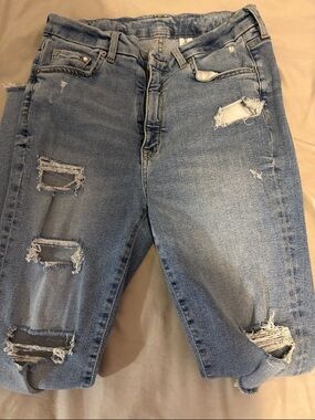 Light Wash Distressed Denim Jeans